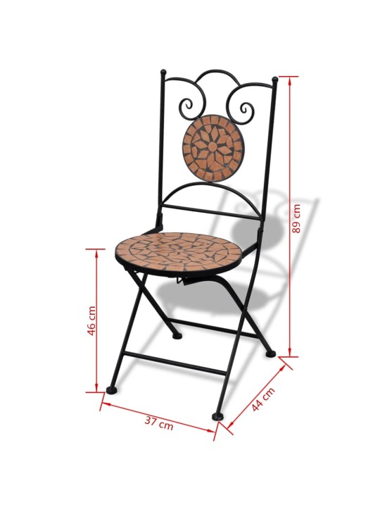 3-kohaline bistrookomplekt, keraamilised plaadid, terrakota