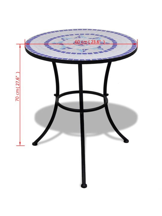 3-kohaline bistrookomplekt, keraamilised plaadid, sinine, valge