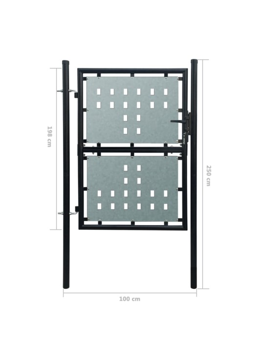 Must ühepoolse uksega aiavärav 100 x 250 cm