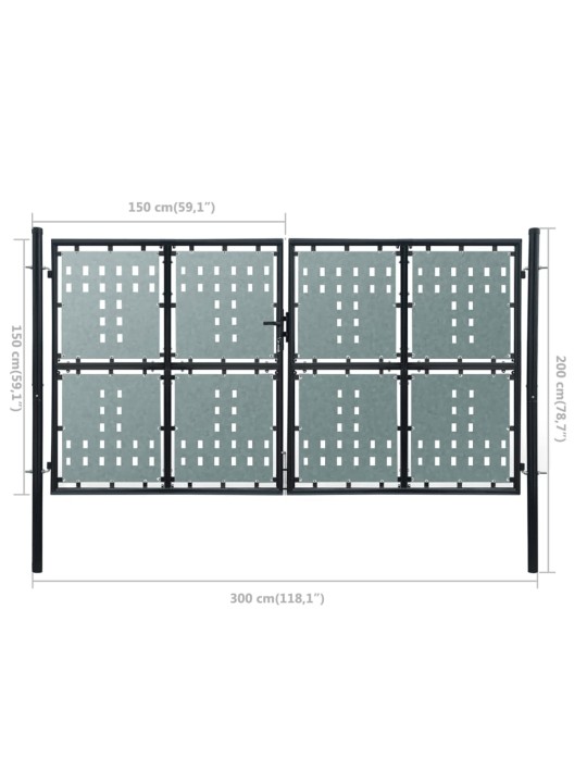 Must ühepoolse uksega aiavärav 300 x 200 cm