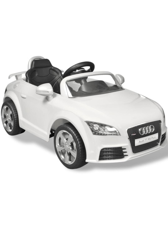 Valge audi tt rs pealeistutav auto lastele puldiga