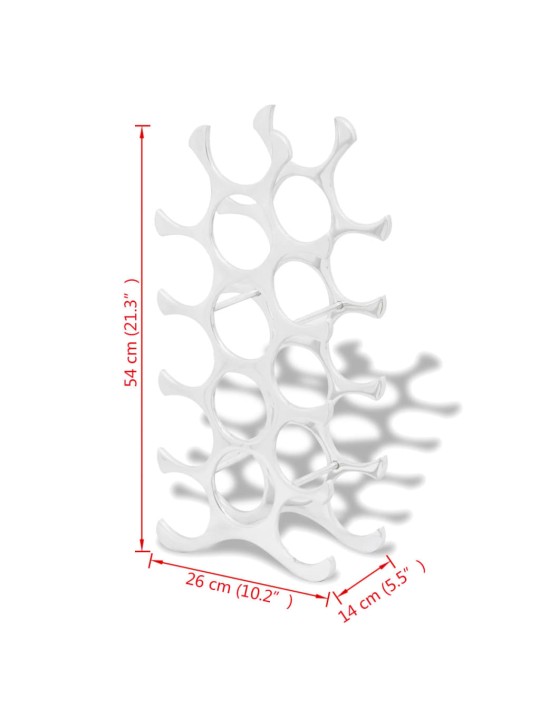 Veiniriiul 15 pudelile, hõbedane, alumiinium