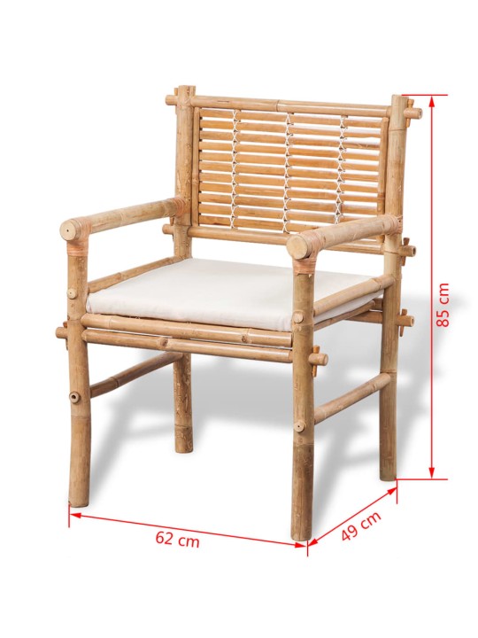 3-osaline bistrookomplekt patjadega, bambus