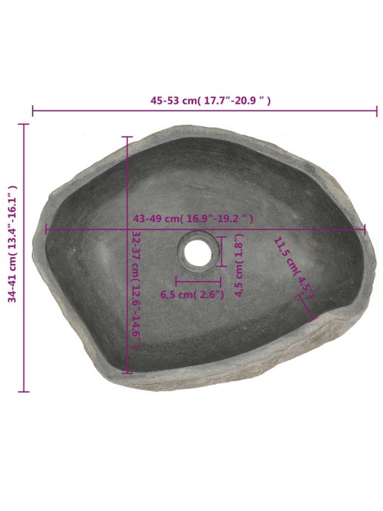 Kivist valamu, ovaalne 40-45 cm