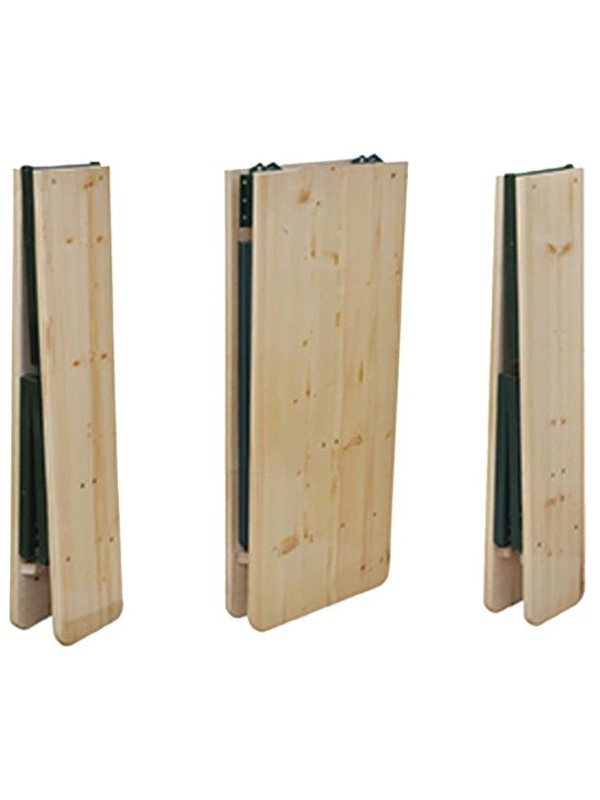Kokkupandav õllelaud 2 pingiga, 220 cm, nulupuit