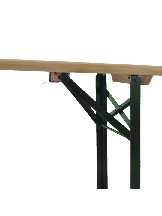 Kokkupandav õllelaud 2 pingiga, 220 cm, nulupuit