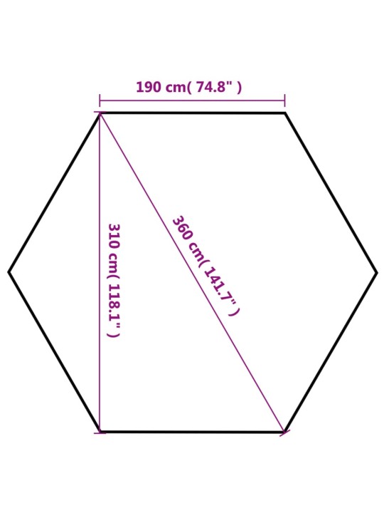 Kuusnurkne kokkupandav pop-up peotelk hall 3,6 x 3,1 m