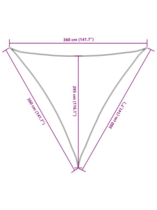 Päikesepuri, kolmnurk, 3,6 x 3,6 x 3,6 m, kreemjas