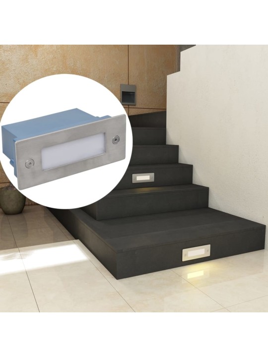 Süvistatud LED trepivalgustid 6 tk 44 x 111 x 56 mm