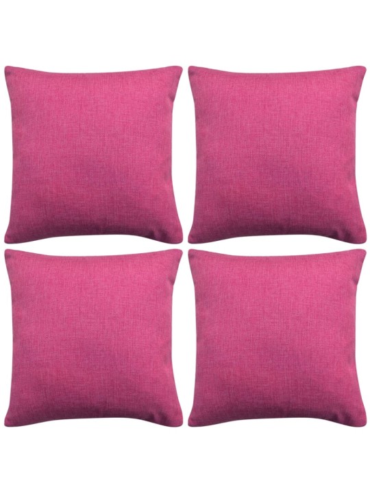 Diivanipatjade katted 4 tk linasesarnane roosa 40 x 40 cm