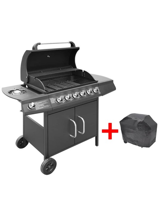 GAASGRILL 6 + 1 KÜPSETUSTSOONIGA, MUST
