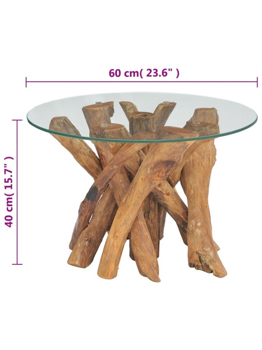 Kohvilaud tugevast tiigipuidust 60 cm