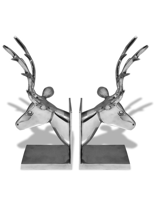 Bookends deer 2 tk alumiinium hõbe