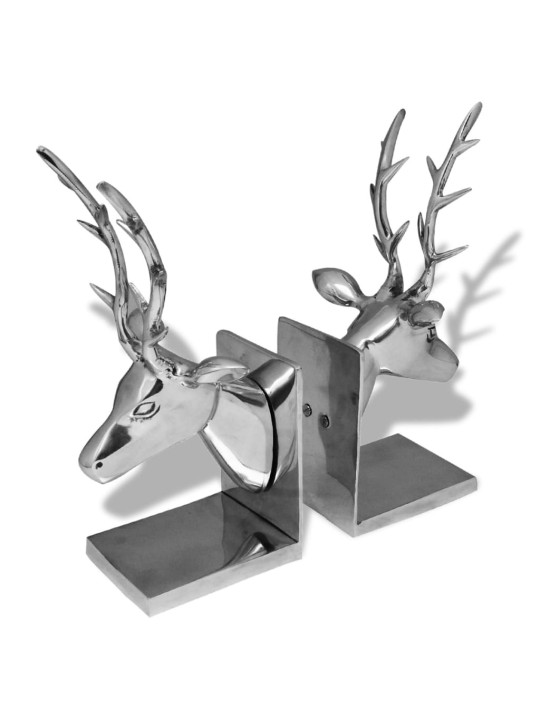 Bookends deer 2 tk alumiinium hõbe