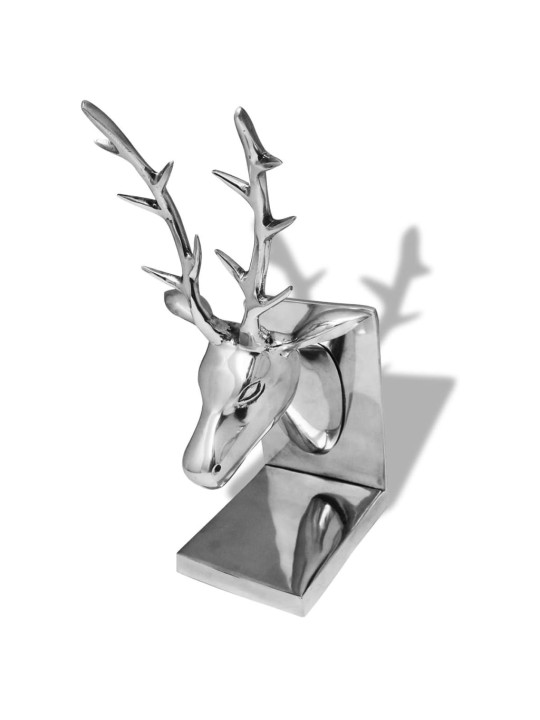 Bookends deer 2 tk alumiinium hõbe