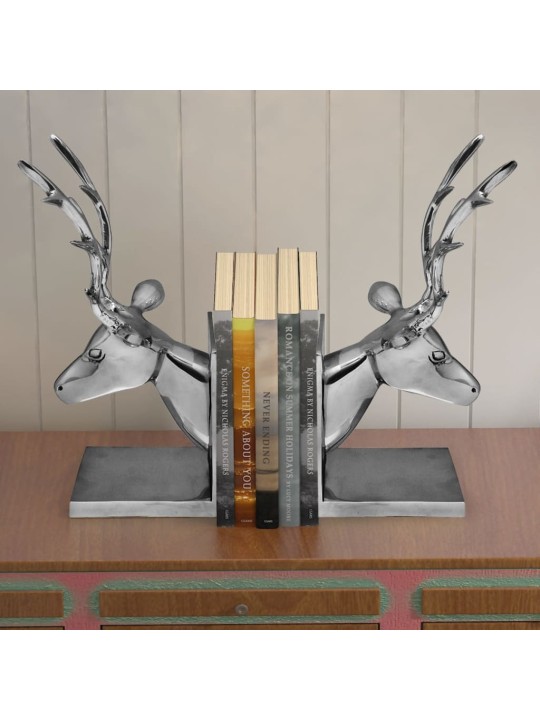 Bookends deer 2 tk alumiinium hõbe