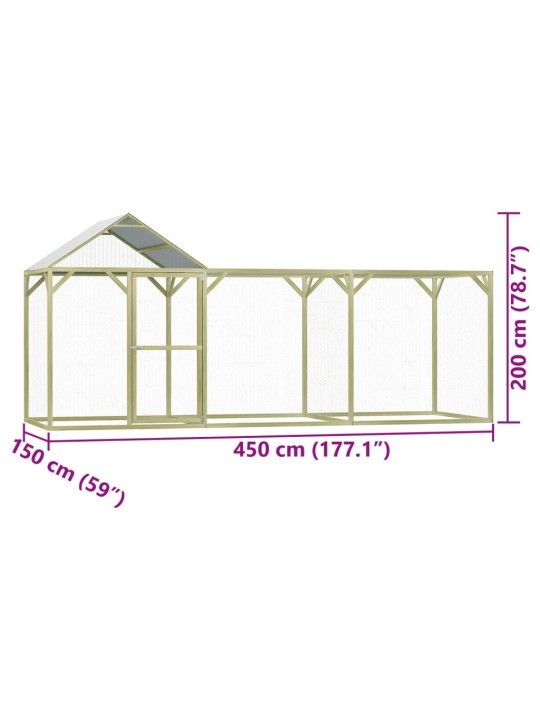 Kanapuur, 4,5x1,5x2 m, immutatud männipuit