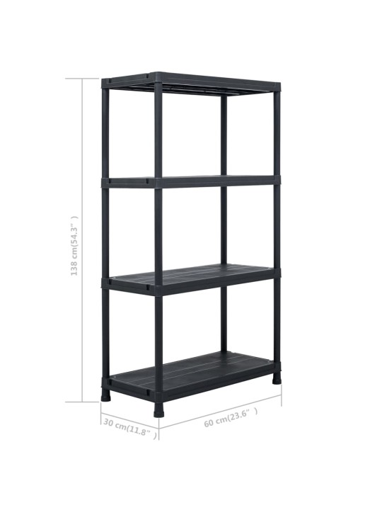Hoiuriiul, must, 100 kg, 60 x 30 x 138 cm, plast