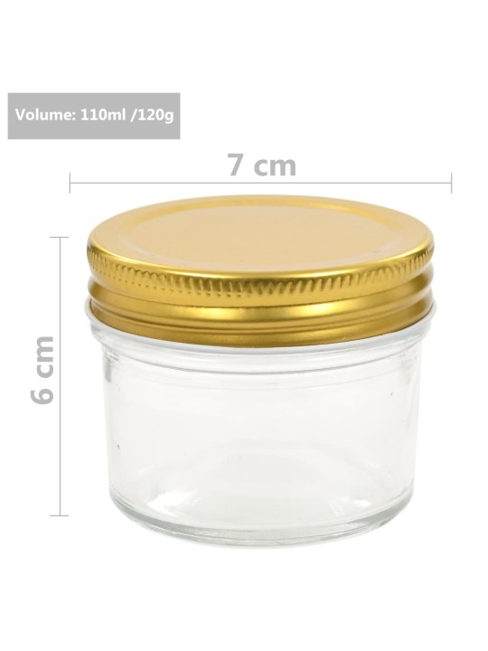 Kuldsete kaantega klaasist moosipurgid 96 tk, 110 ml