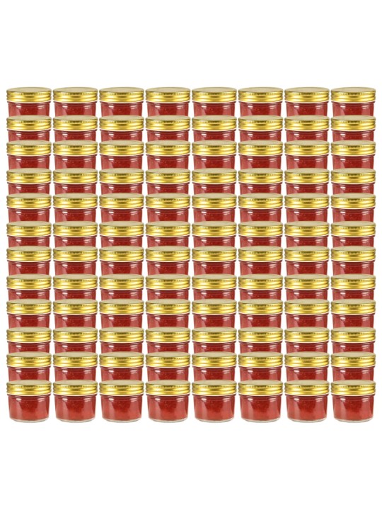 Kuldsete kaantega klaasist moosipurgid 96 tk, 110 ml