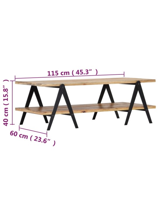 Kohvilaud 115 x 60 x 40 cm, tugevast mangopuust