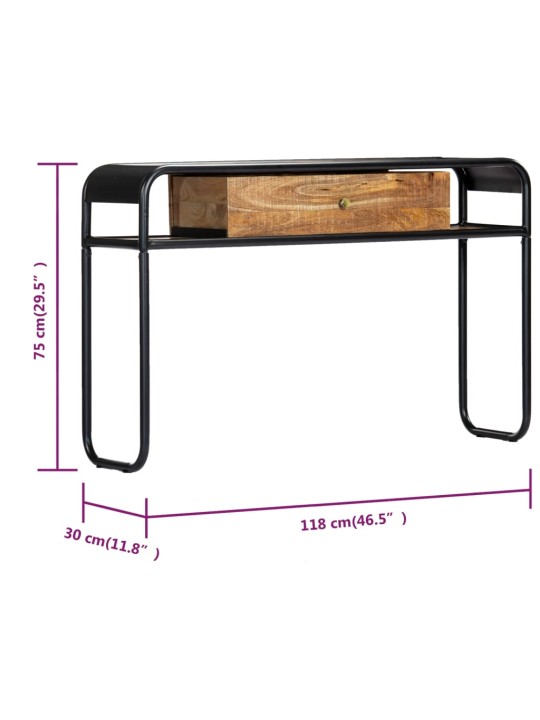 Konsoollaud 118 x 30 x 75 cm toekast mangopuidust