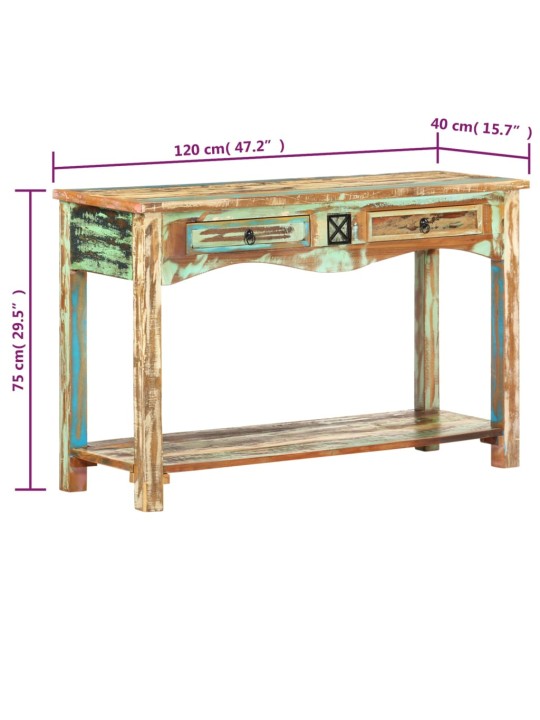 Konsoollaud 120 x 40 x 75 cm, taastatud puidust