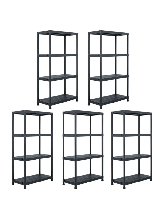 HOIURIIUL, 5 TK, MUST, 60 X 30 X 138 CM, PLAST