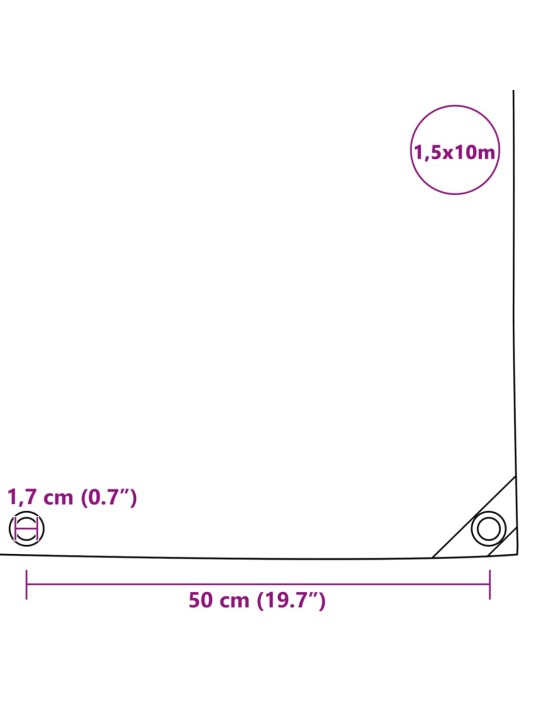 Present, 650 g/m² 1,5 x 10 m, hall