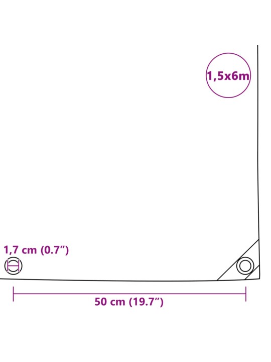 Present, 650 g/m² 1,5 x 6 m, sinine