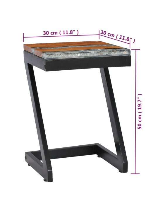 Kohvilaud, 30 x 30 x 50 cm, tiikpuu ja polüvaik
