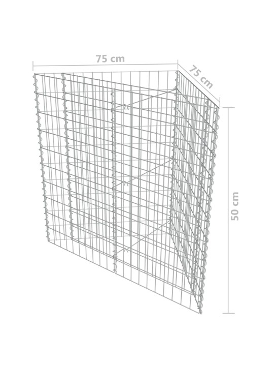 Gabioon-taimelava, tsingitud teras, 75 x 75 x 50 cm