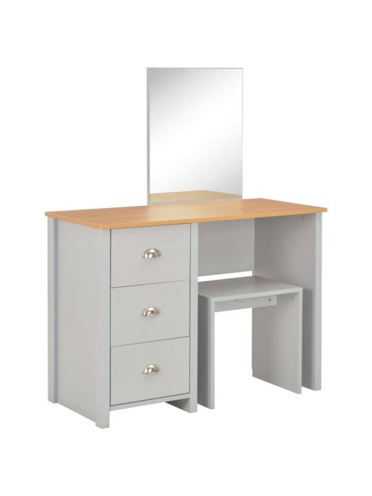 Peegli ja pingiga tualettlaud, hall, 104 x 45 x 131 cm