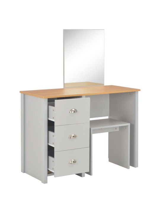 Peegli ja pingiga tualettlaud, hall, 104 x 45 x 131 cm