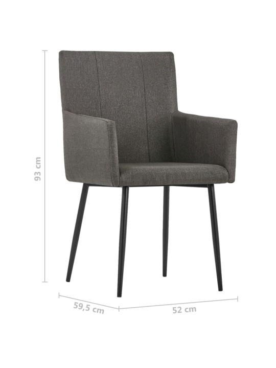 Käetugedega söögitoolid 2 tk kangas (ainult uk/fi/ie/no)