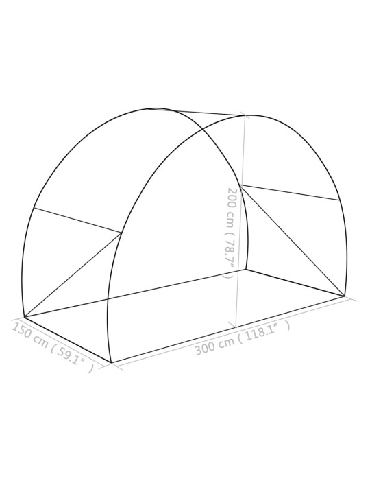 Kasvuhoone 4,5 m² 300 x 150 x 200 cm