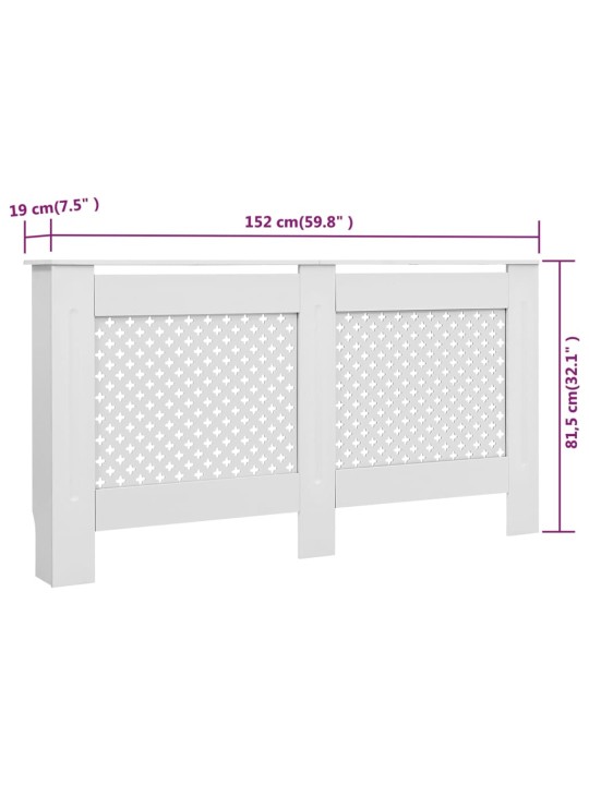 Radiaatorikate valge 152 x 19 x 81,5 cm, mdf