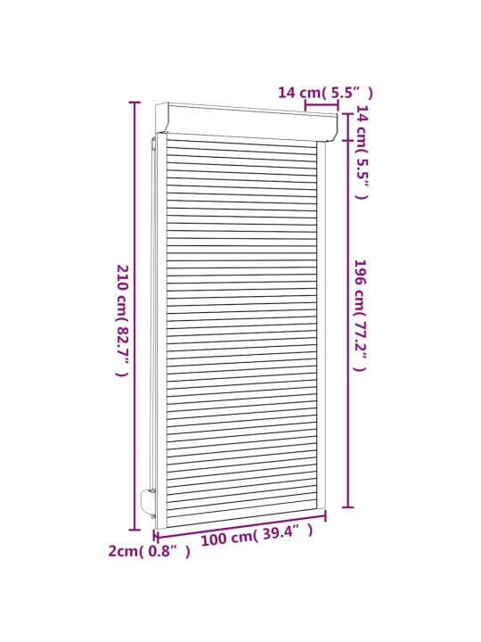 Fassaadiruloo alumiinium 100 x 210, valge