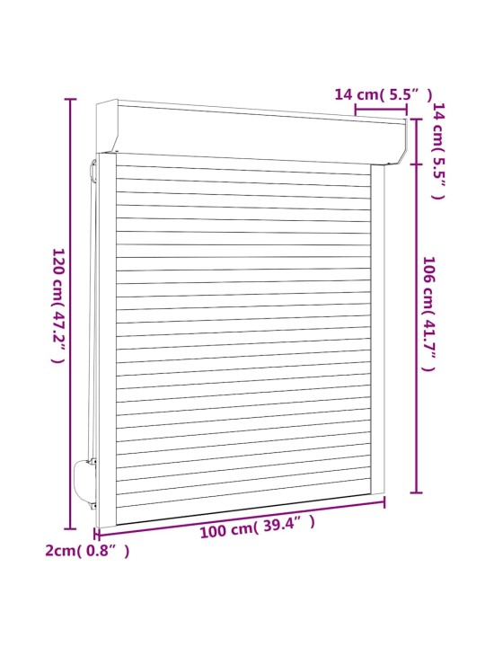 Fassaadiruloo alumiinium 100 x 120, antratsiithall