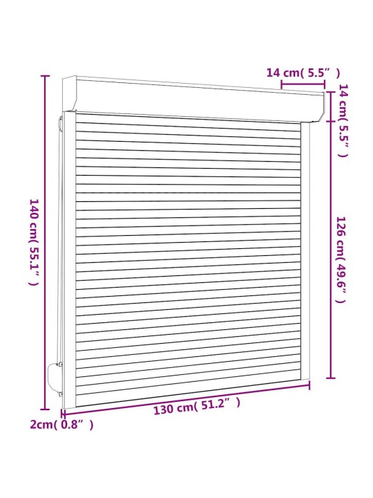 Fassaadiruloo alumiinium 130 x 140 cm, antratsiithall