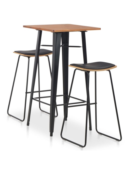 3-osaline baarikomplekt, teras, must