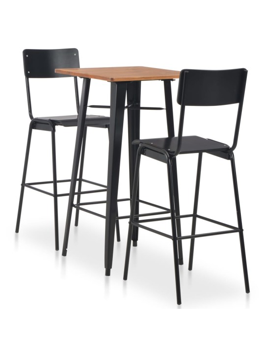 3-osaline baarikomplekt, teras, must
