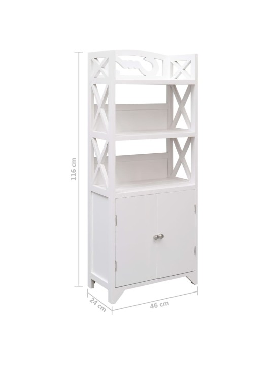 Vannitoakapp, valge, 46 x 24 x 116 cm, paulownia puit