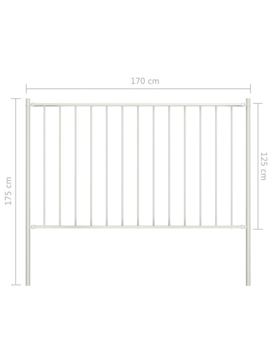 Aiapaneel postidega, pulbervärvitud teras, 1,7 x 1,25 m, valge