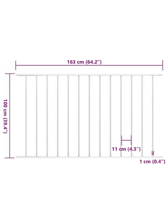 AIAPANEEL, PULBERVÄRVITUD TERAS, 1,7 X 1 M VALGE