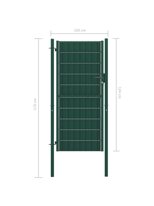 Aiavärav, pvc ja teras, 100 x 124 cm, roheline