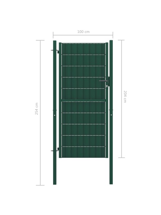 Aiavärav, pvc ja teras, 100 x 204 cm, roheline