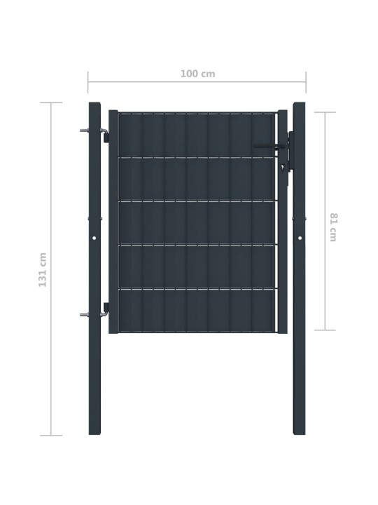 Aiavärav, pvc ja teras, 100 x 81 cm, antratsiithall