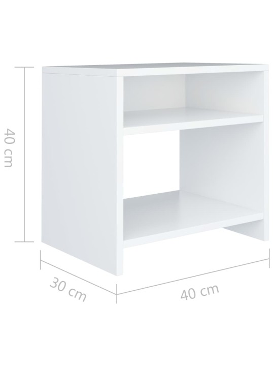 Öökapid 2 tk, valge, 40 x 30 x 40 cm, puitlaastplaat