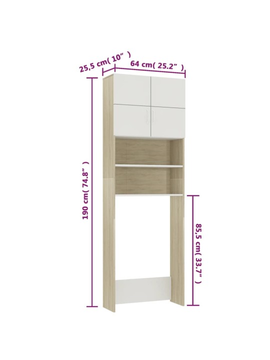 PESUMASINAKAPP VALGE JA SONOMA TAMM 64X25,5X190 CM